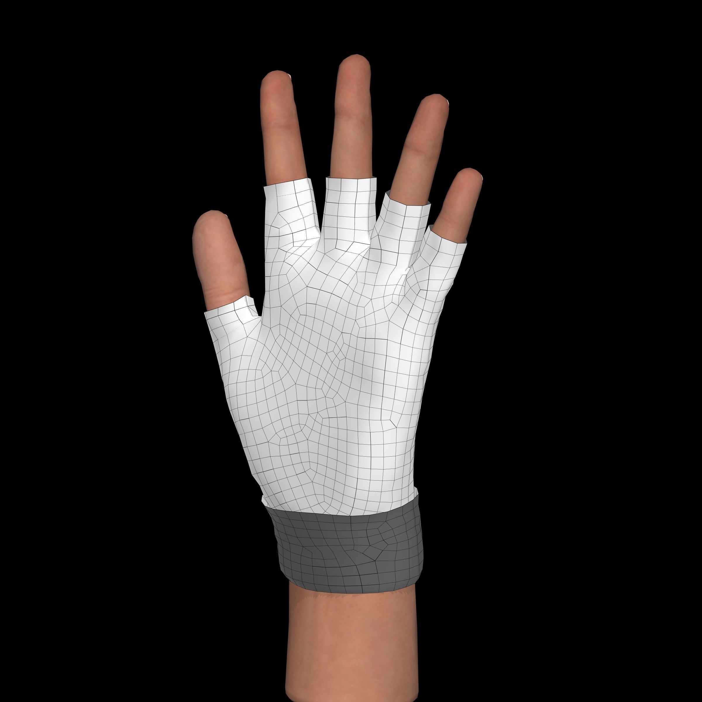 fingerless gloves  3D model_11