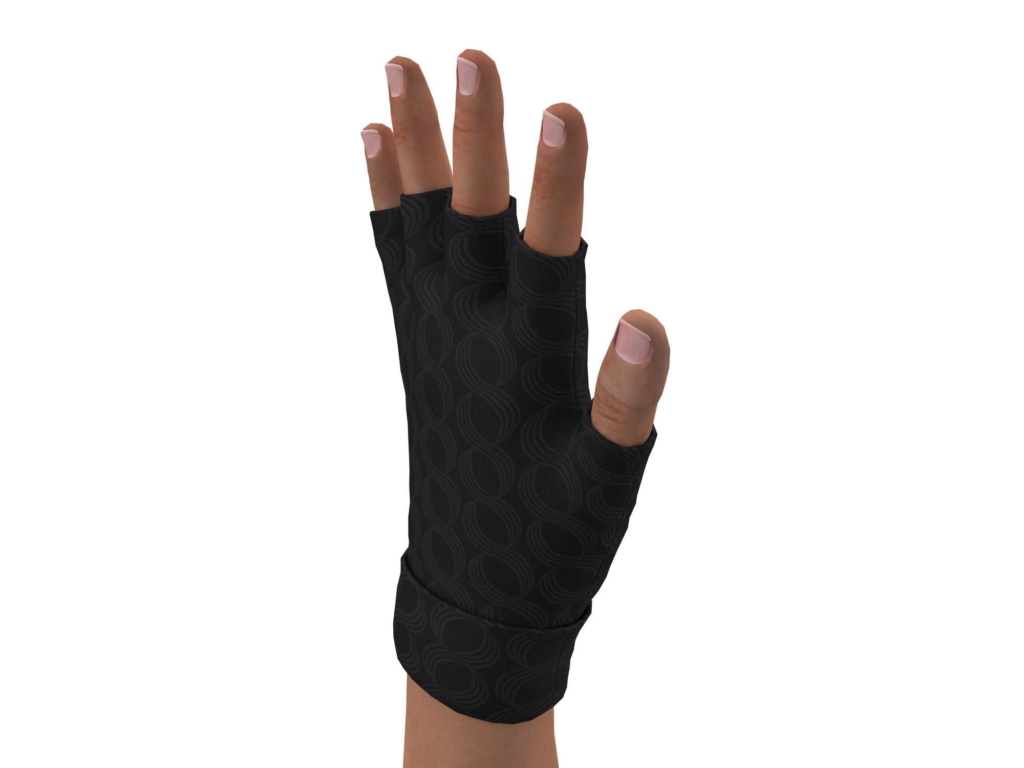 fingerless gloves  3D model_5