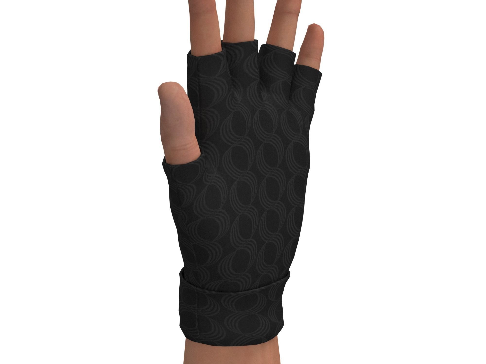 fingerless gloves  3D model_2