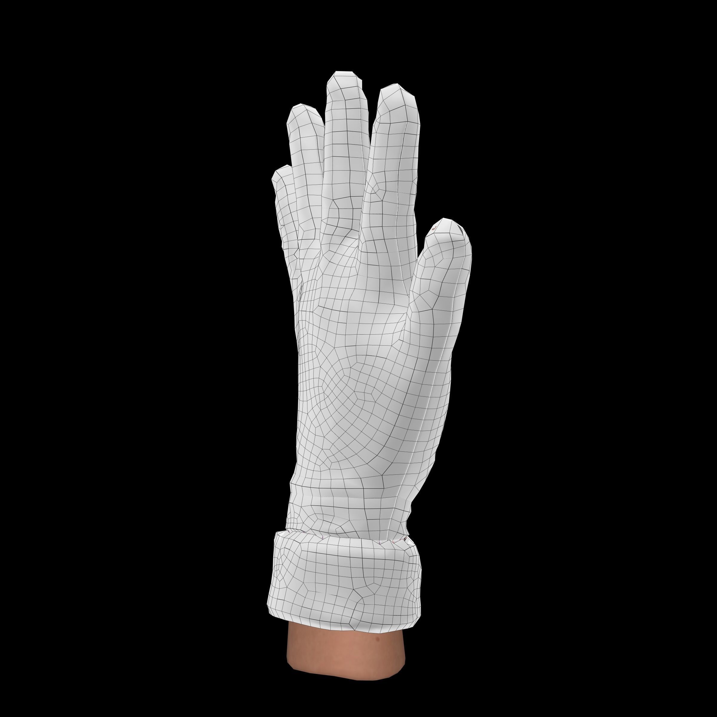 leather gloves  3D model_15