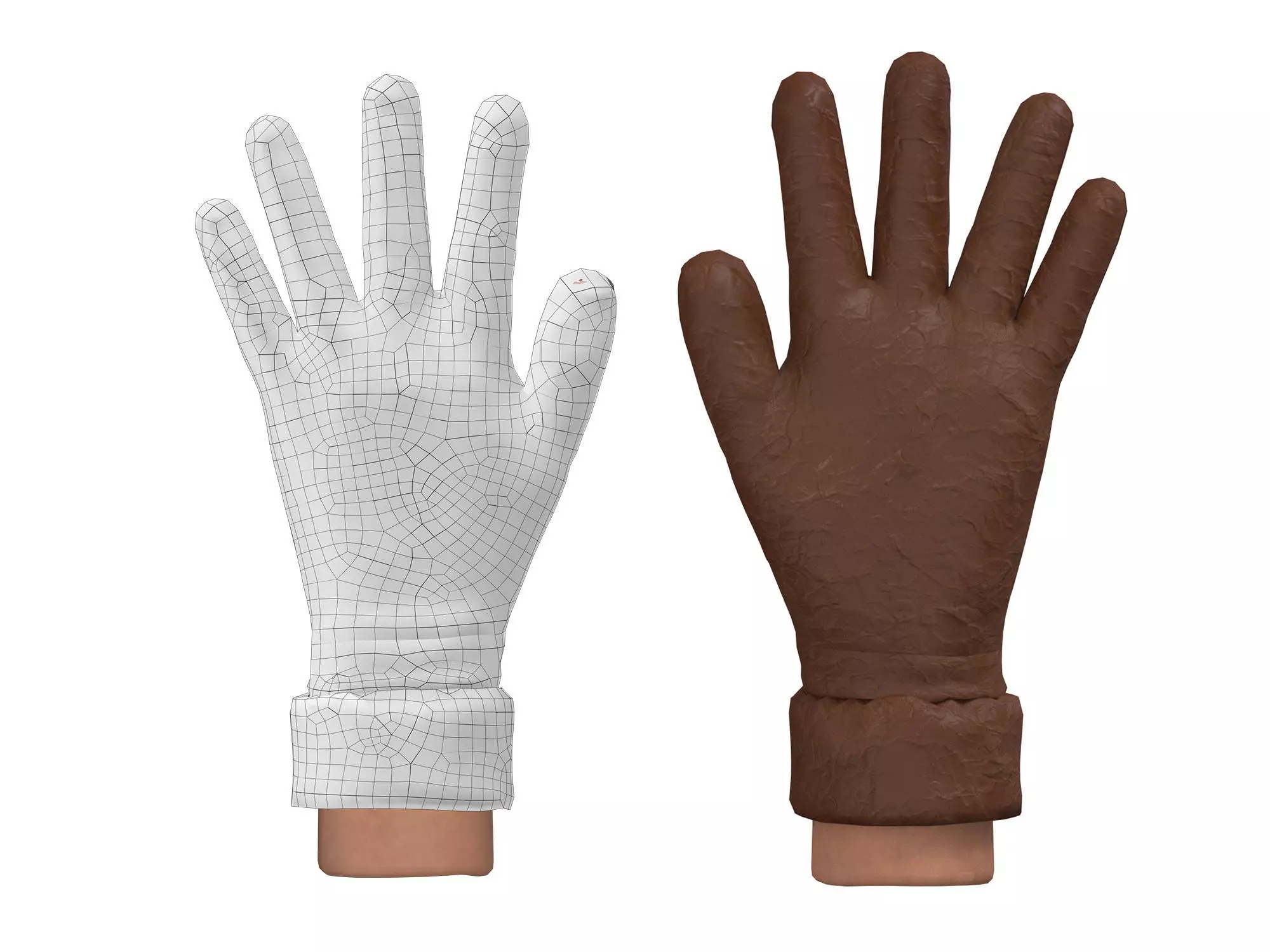leather gloves  3D model_0