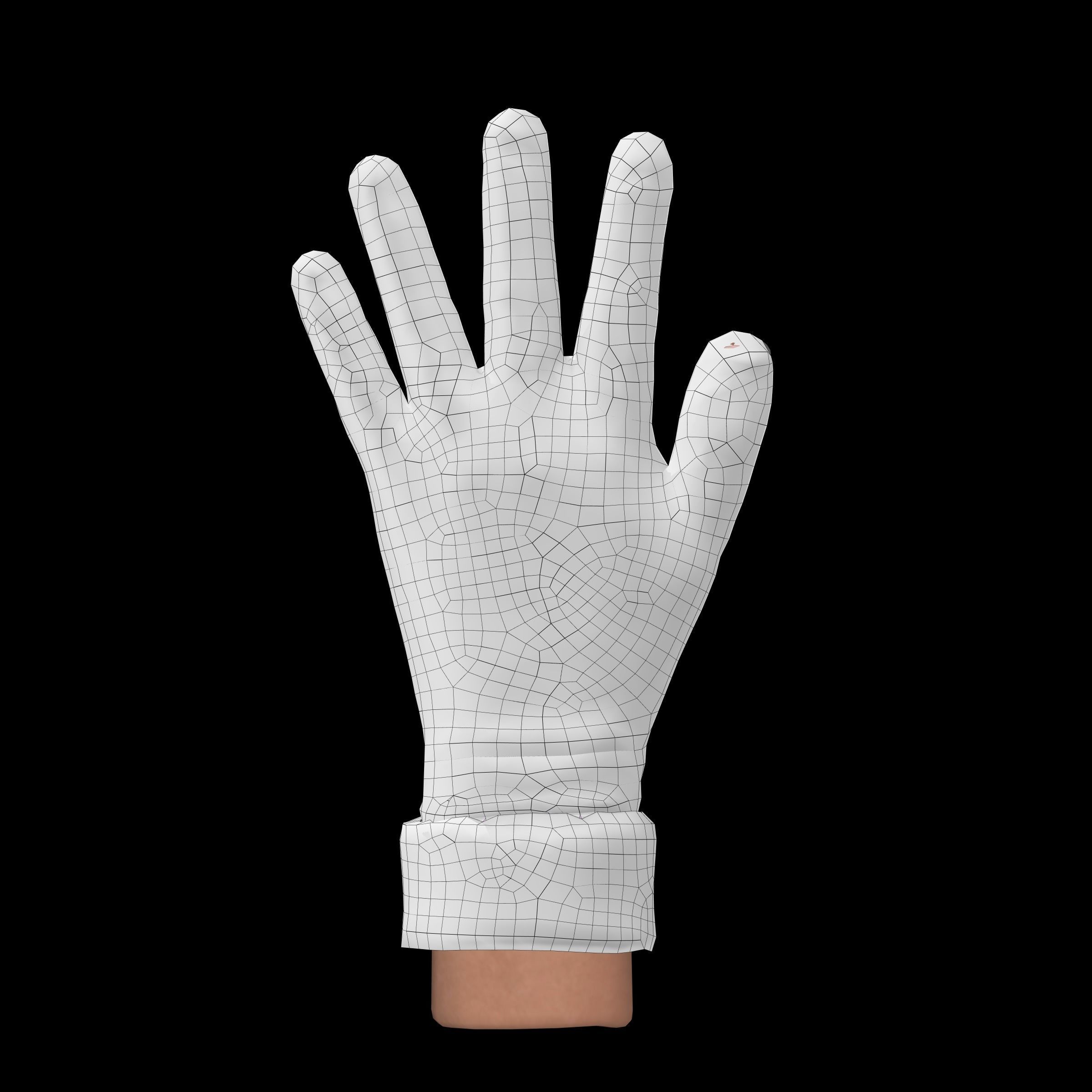 leather gloves  3D model_14