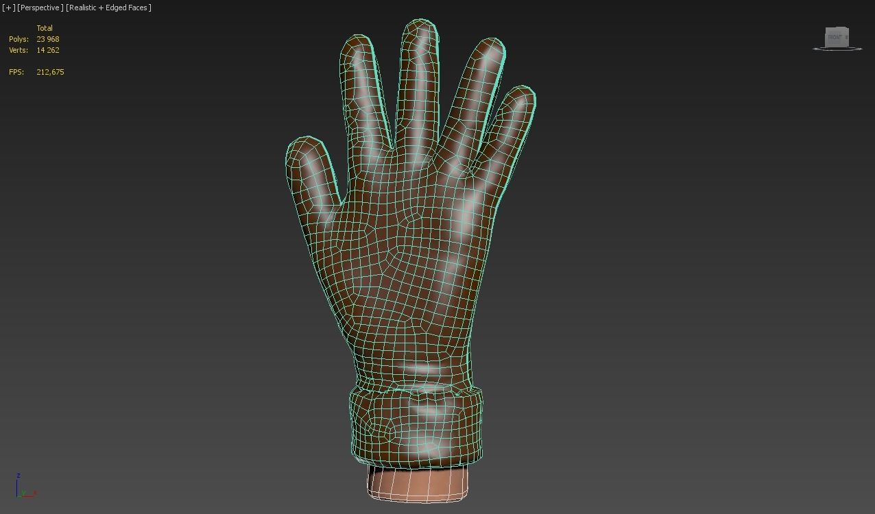 leather gloves  3D model_16