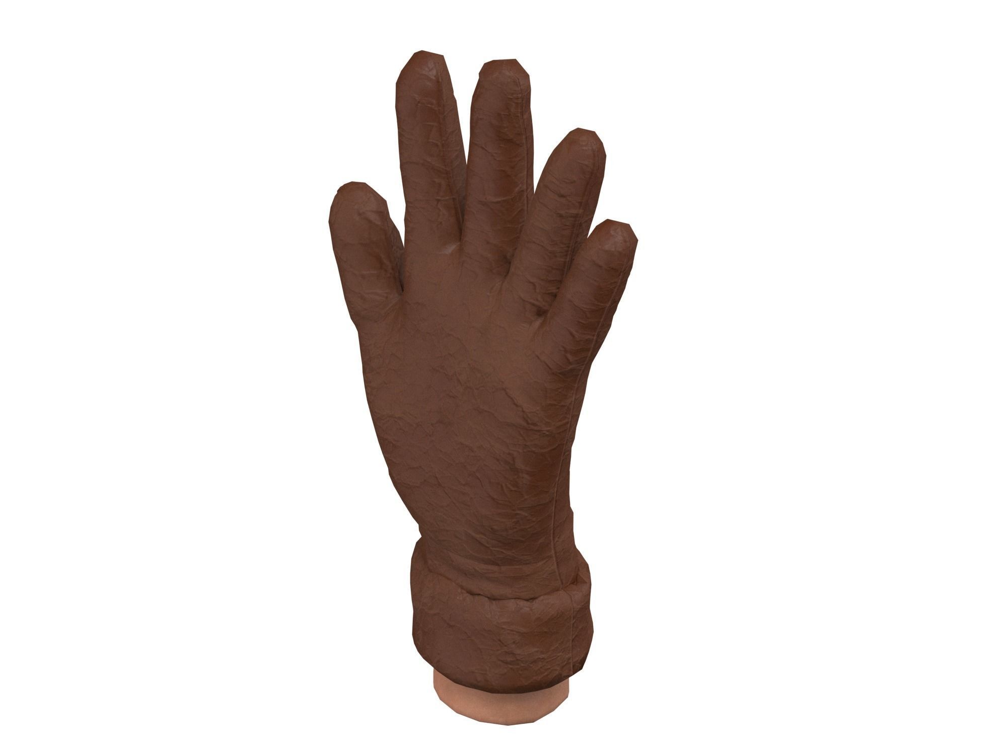 leather gloves  3D model_2