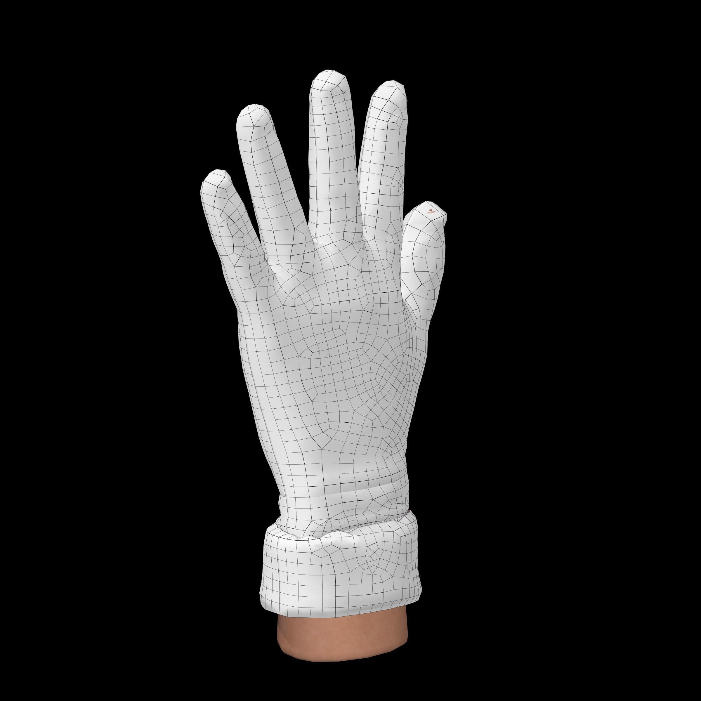 leather gloves  3D model_13
