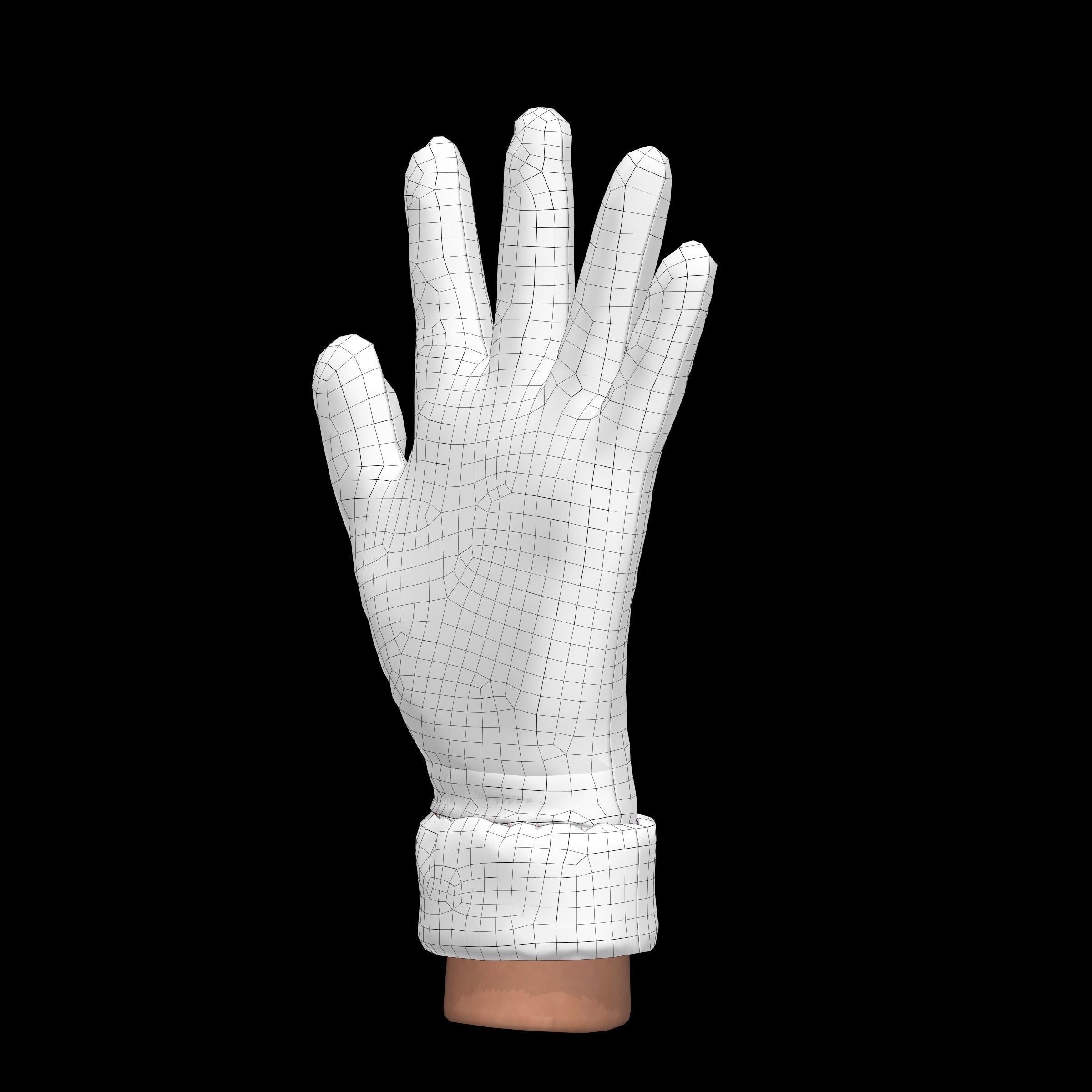 leather gloves  3D model_11