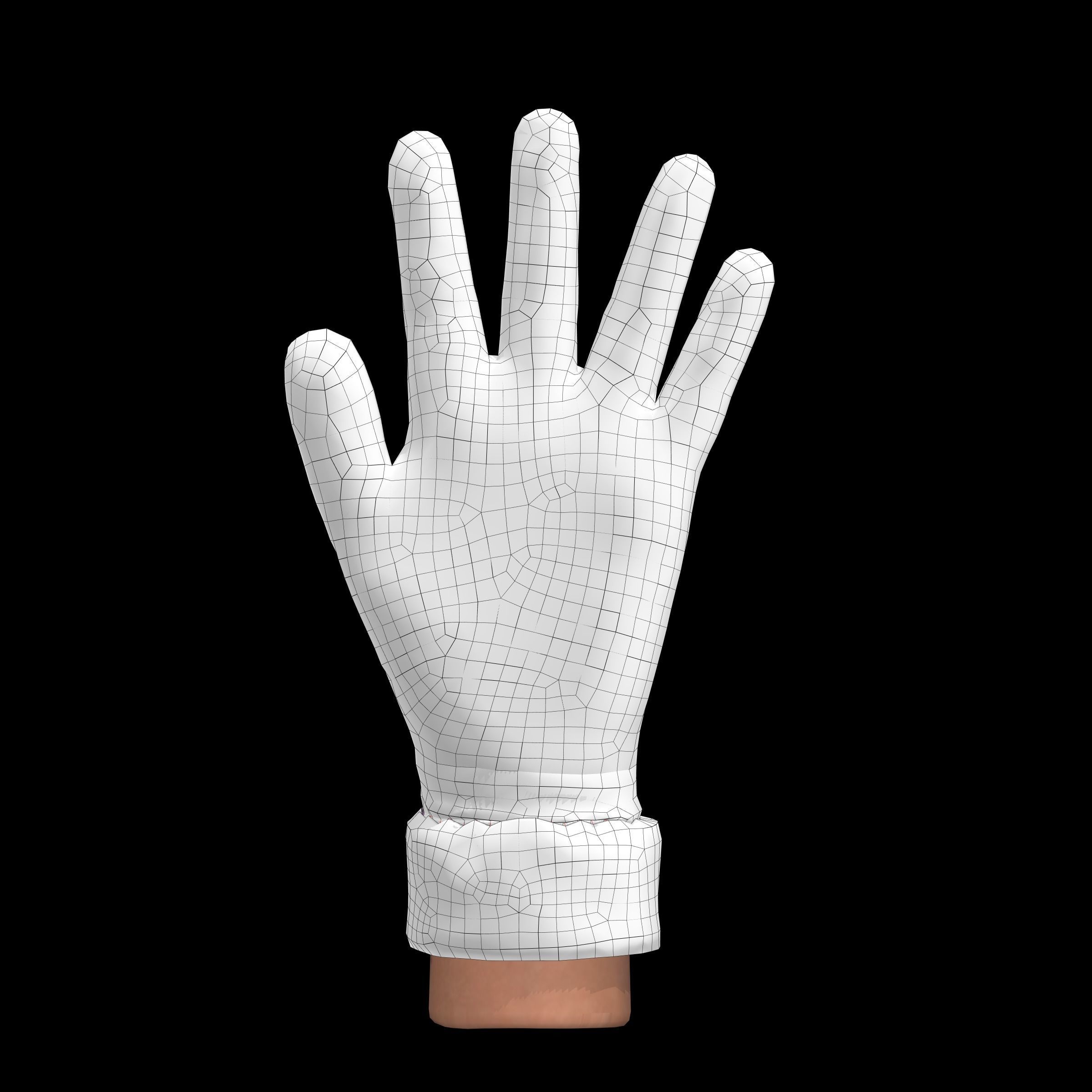 leather gloves  3D model_10