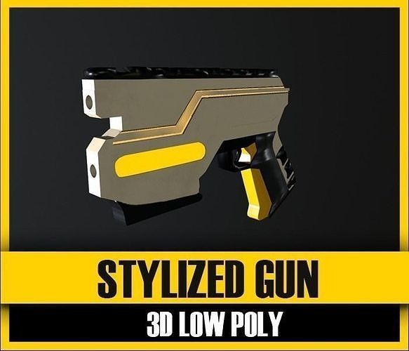 Stylized Gun Low-poly 3D model