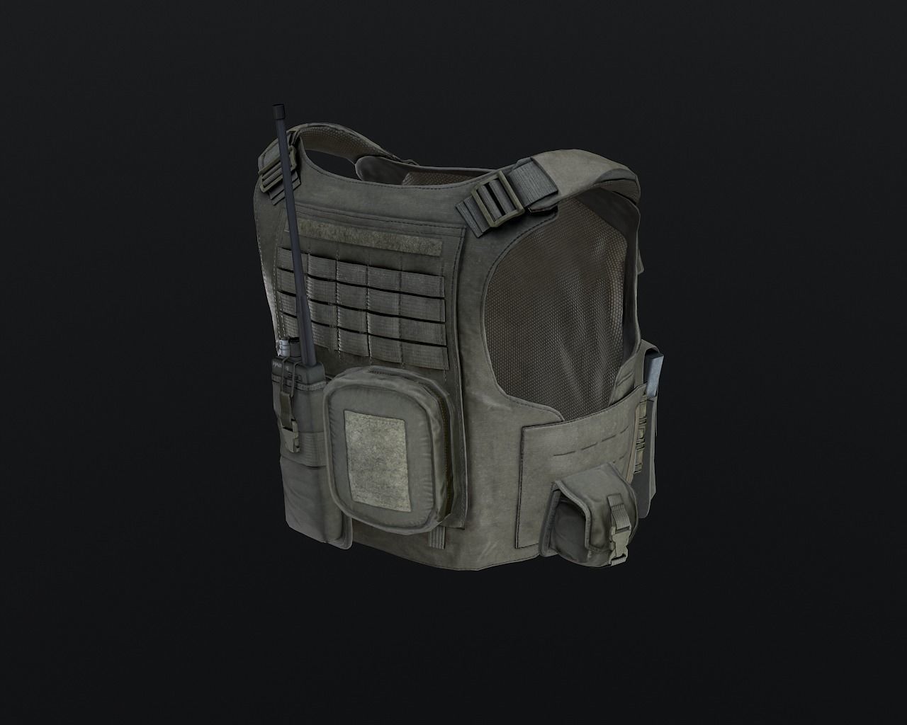 Tactical vest Low-poly 3D model_10