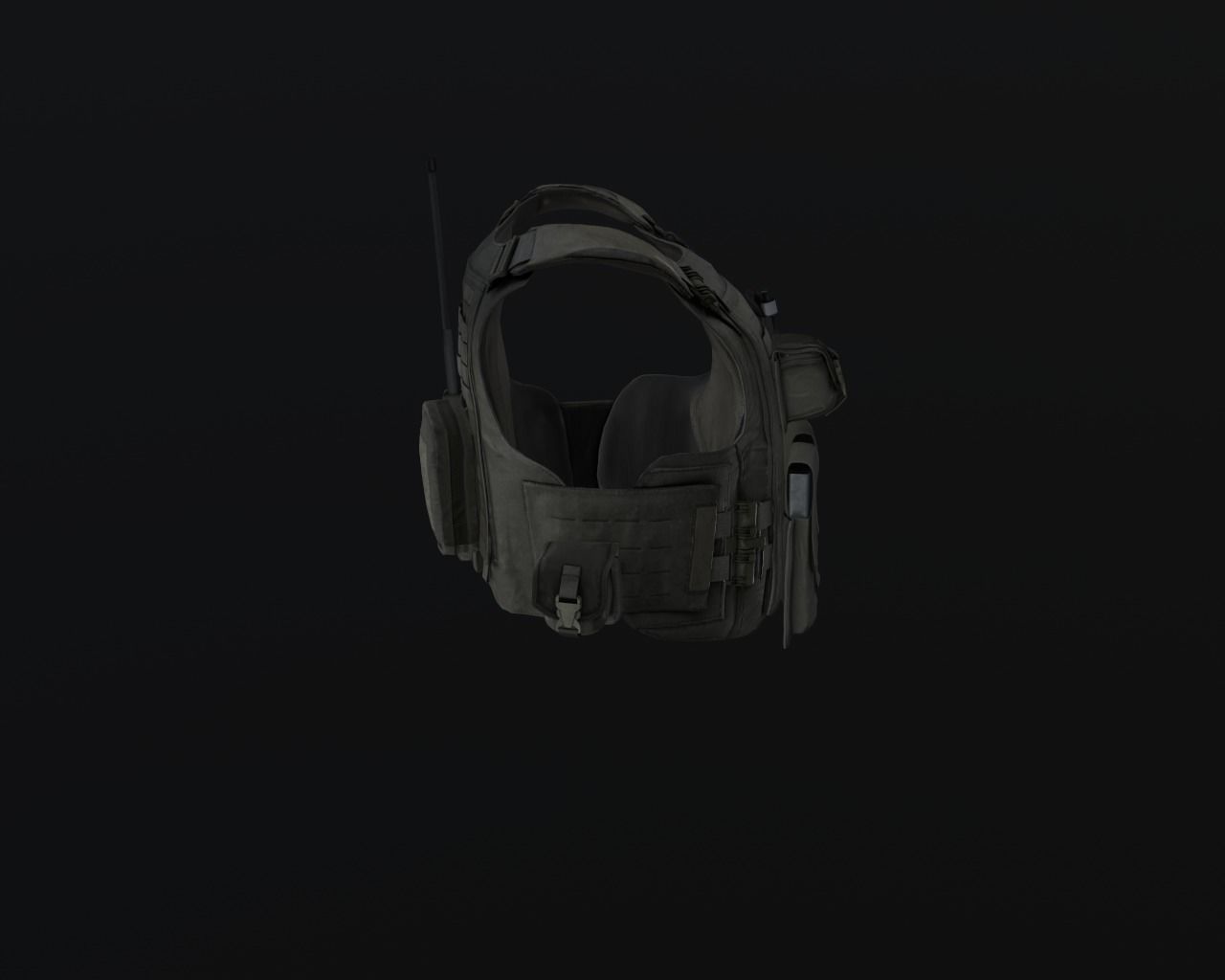 Tactical vest Low-poly 3D model_11