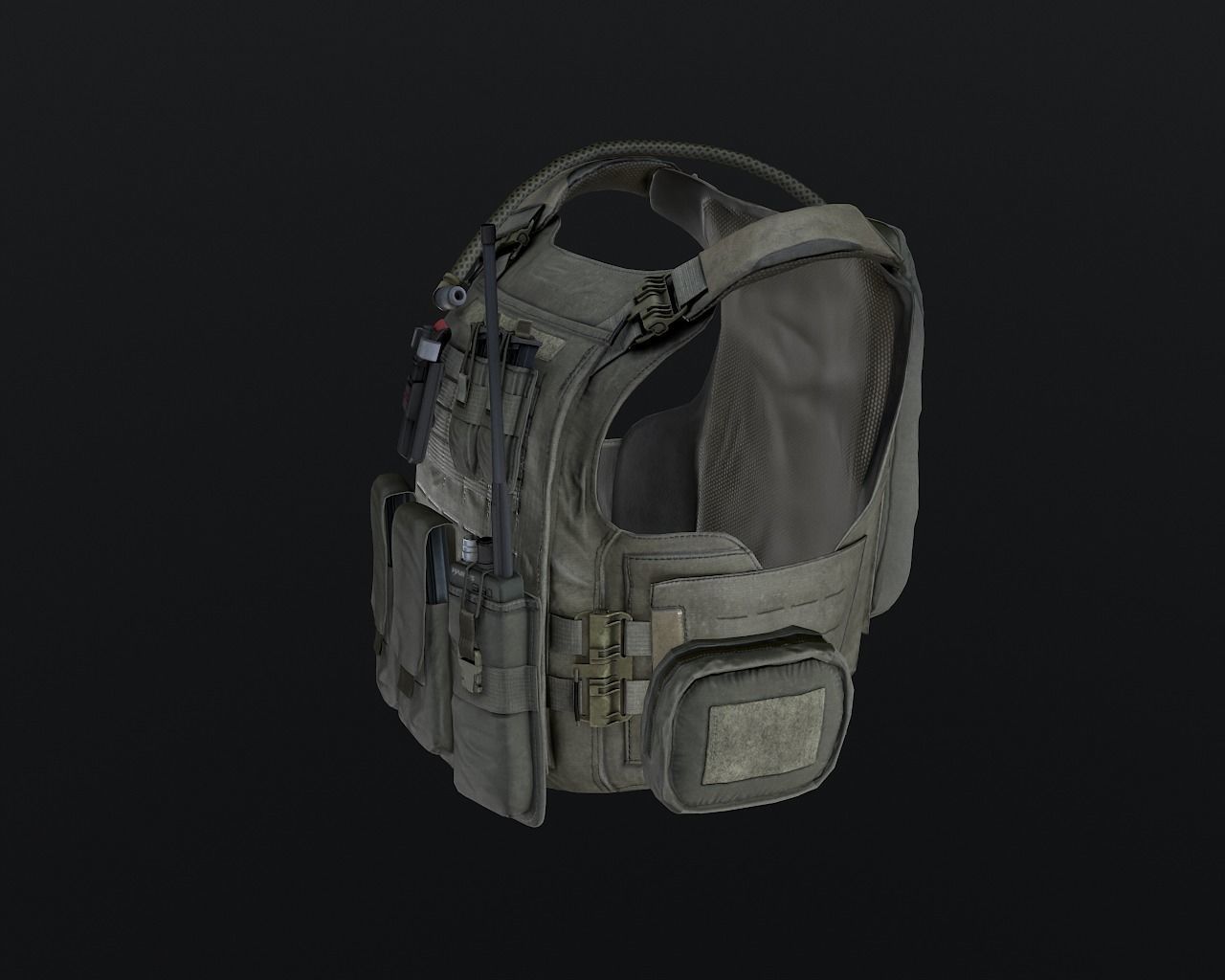 Tactical vest Low-poly 3D model_7