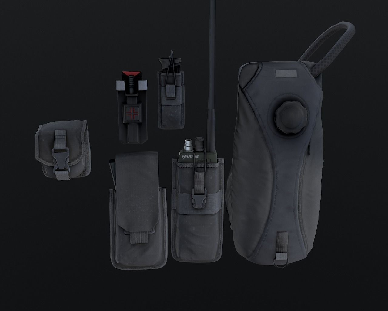 Tactical vest Low-poly 3D model_16