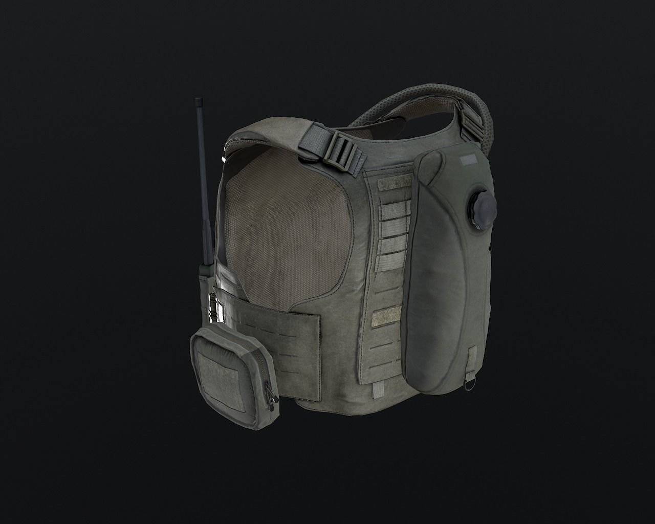 Tactical vest Low-poly 3D model_6