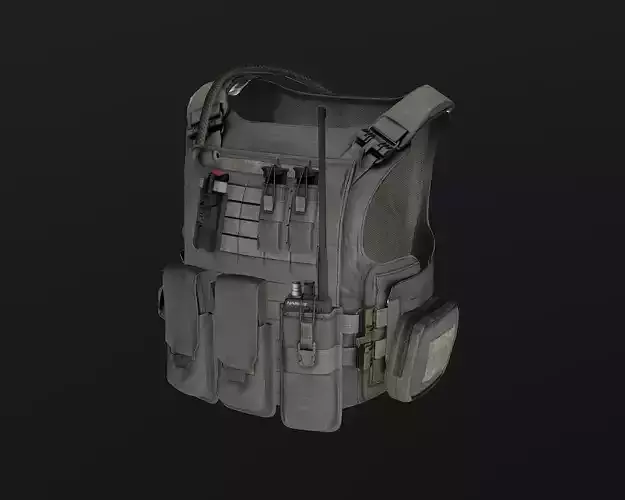 Tactical vest Low-poly 3D model