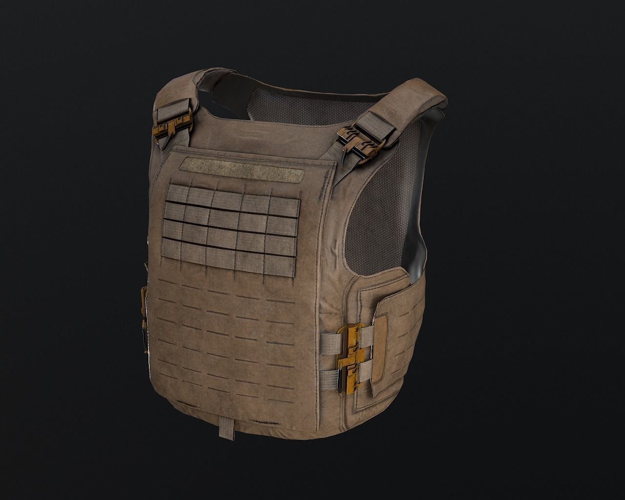 Tactical vest Low-poly 3D model_17