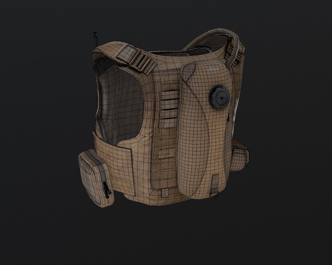 Tactical vest Low-poly 3D model_20