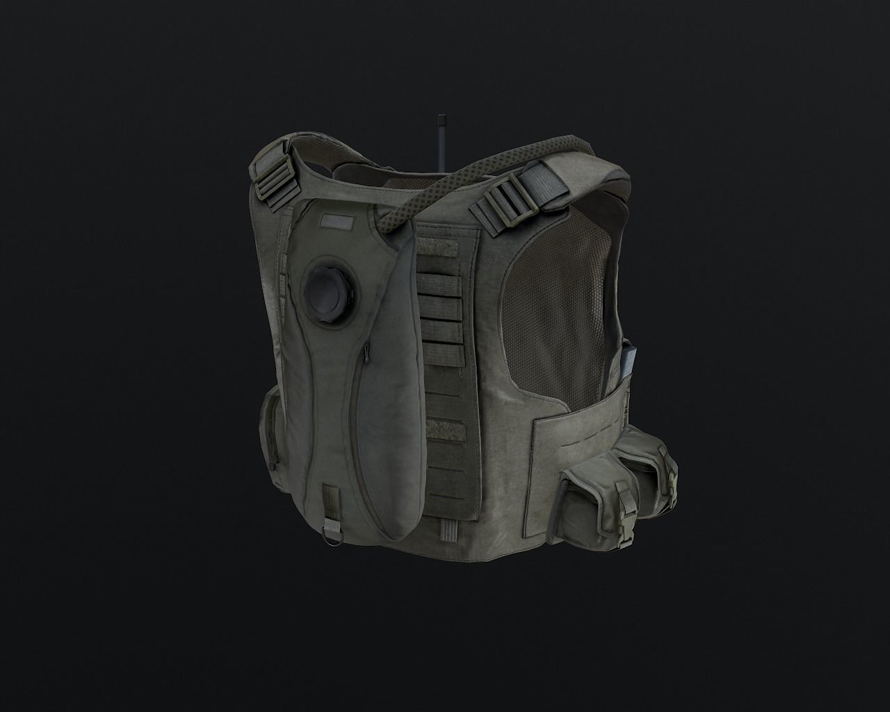 Tactical vest Low-poly 3D model_5