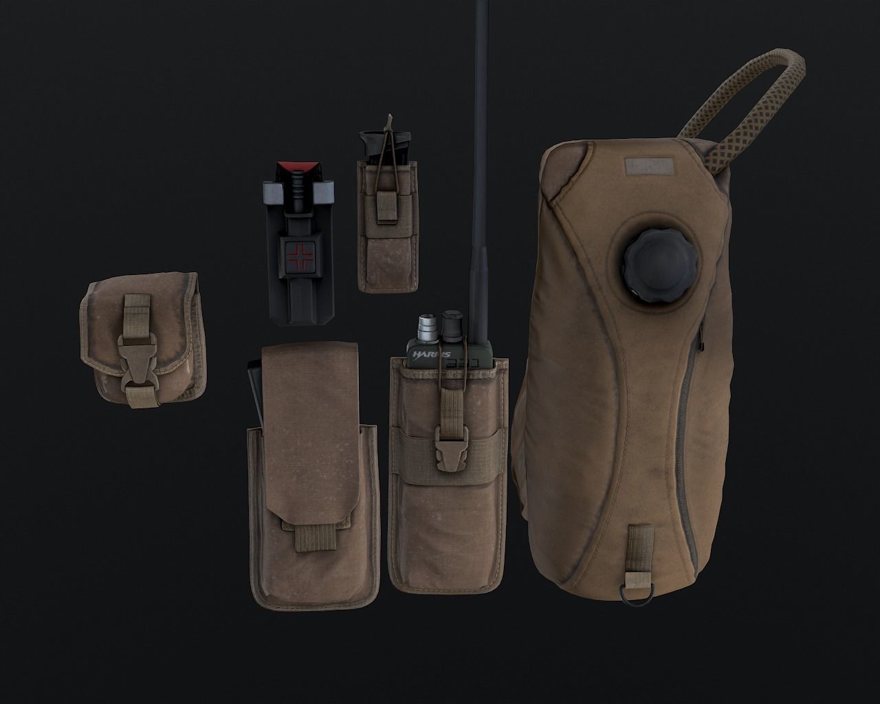Tactical vest Low-poly 3D model_15