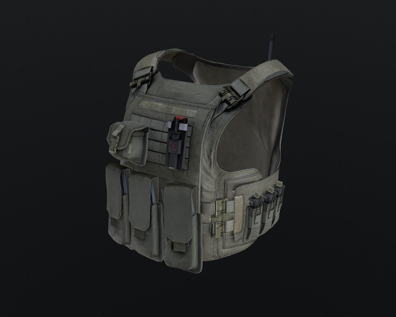 Tactical vest Low-poly 3D model_8