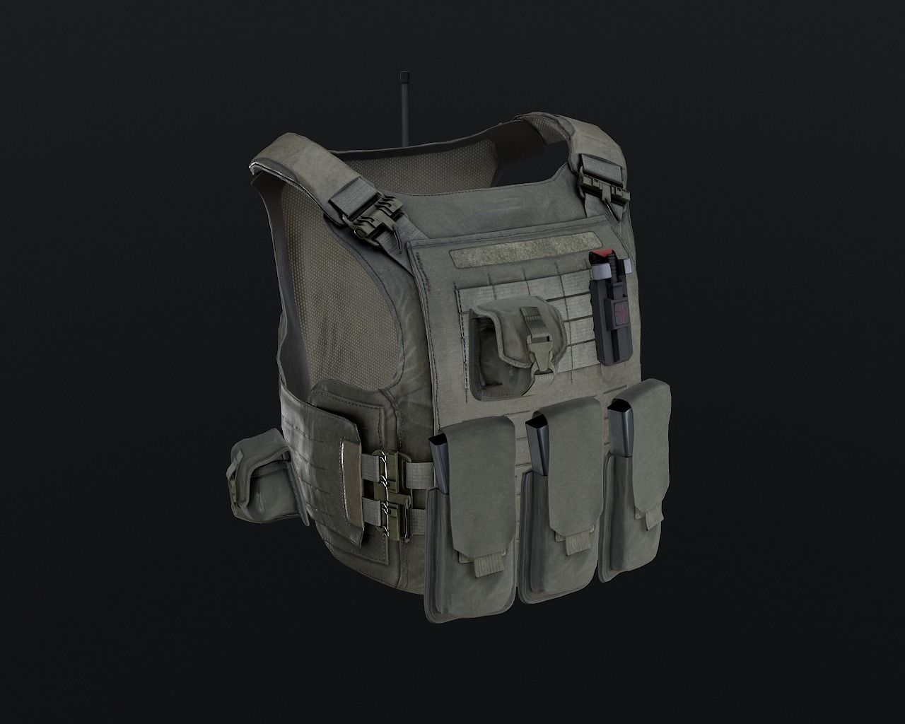Tactical vest Low-poly 3D model_9