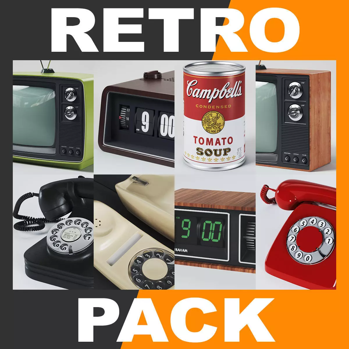 Retro Mega Pack Collection 3D model_0
