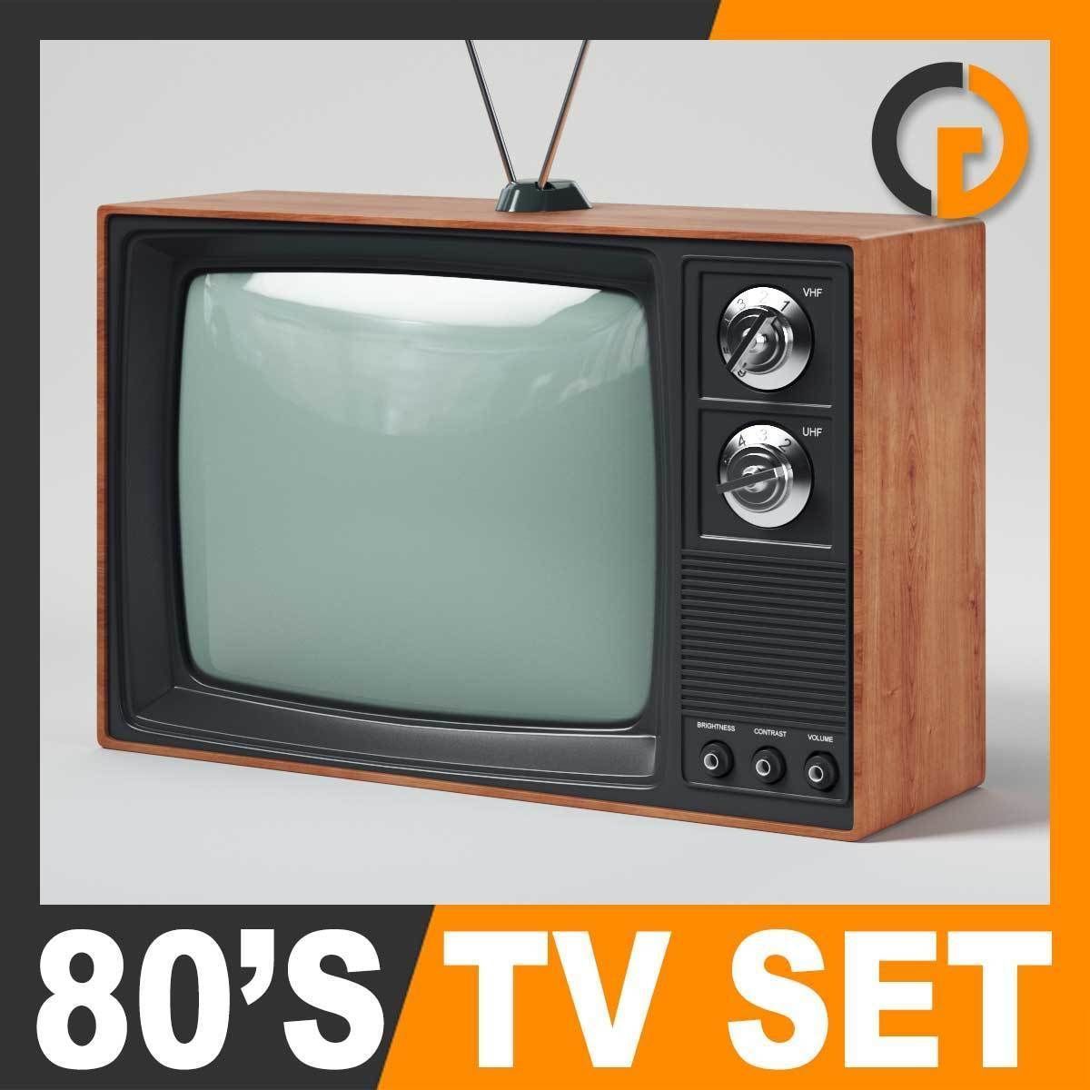 Retro Television Set Pack 3D model_2