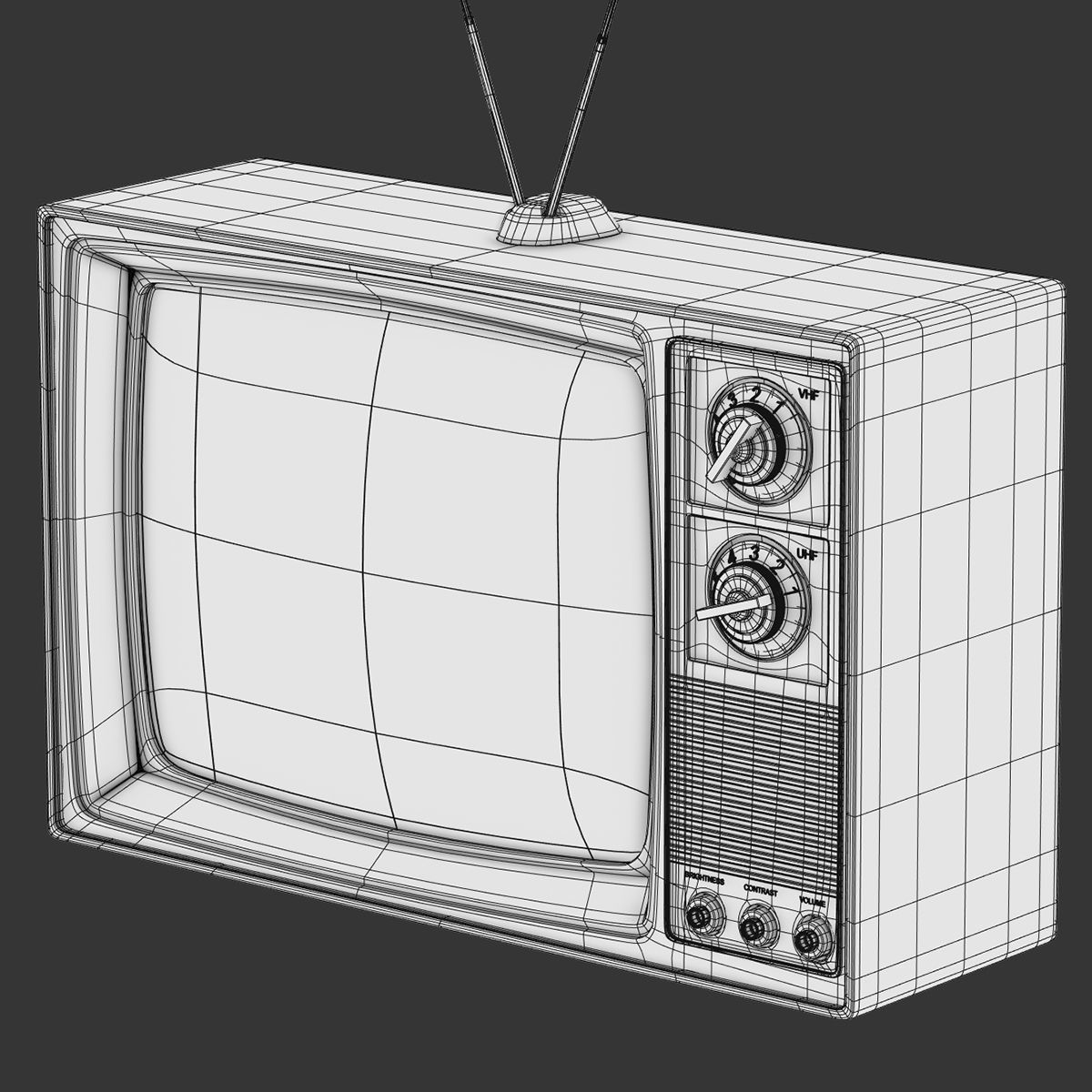 Retro Television Set Pack 3D model_17