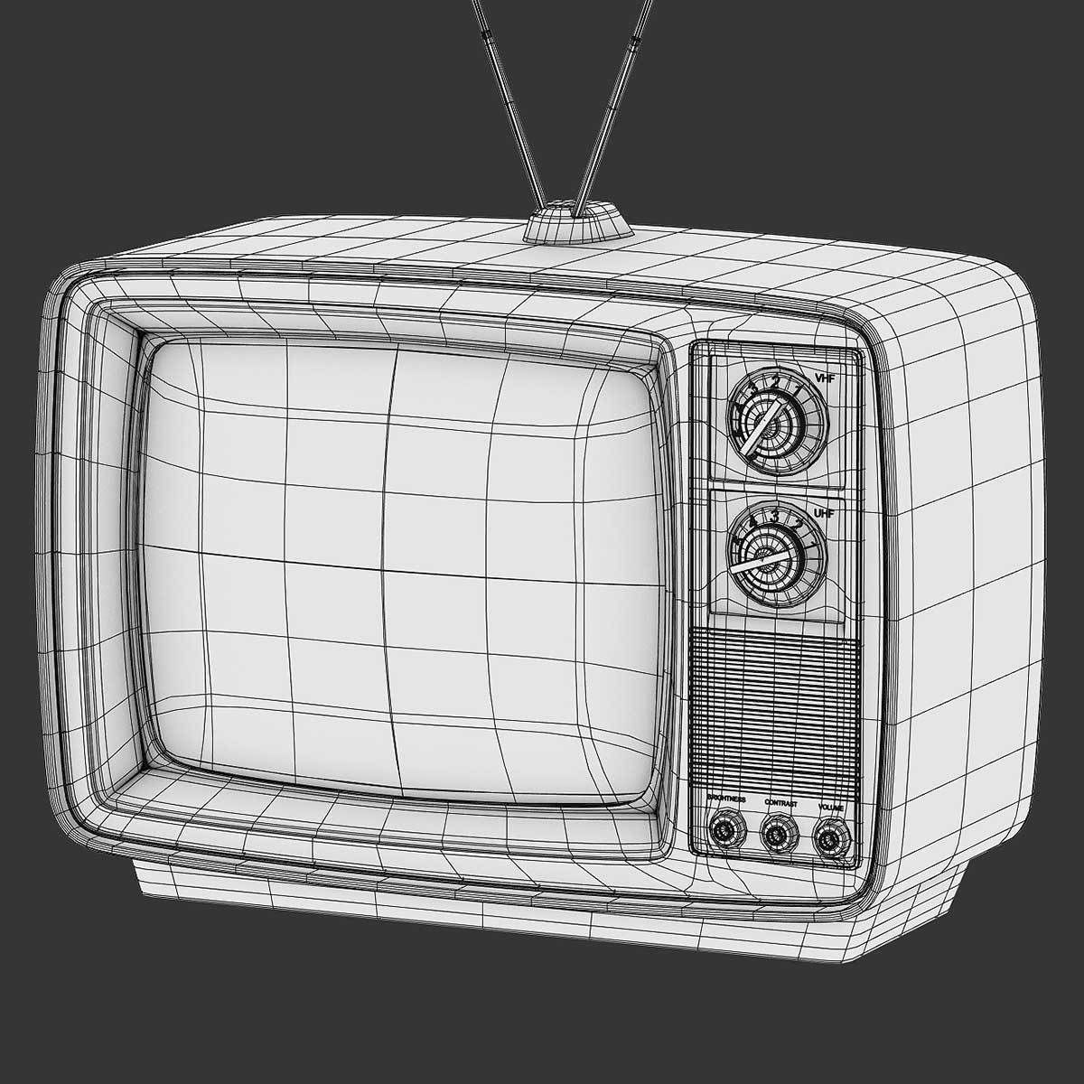 Retro Television Set Pack 3D model_15