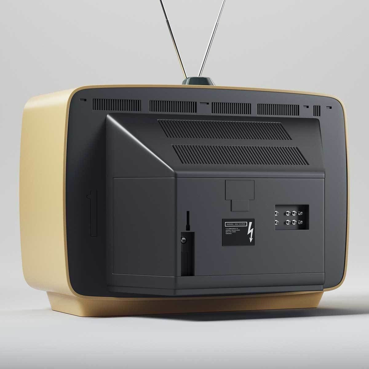 Retro 70s Television Set 3D model_7