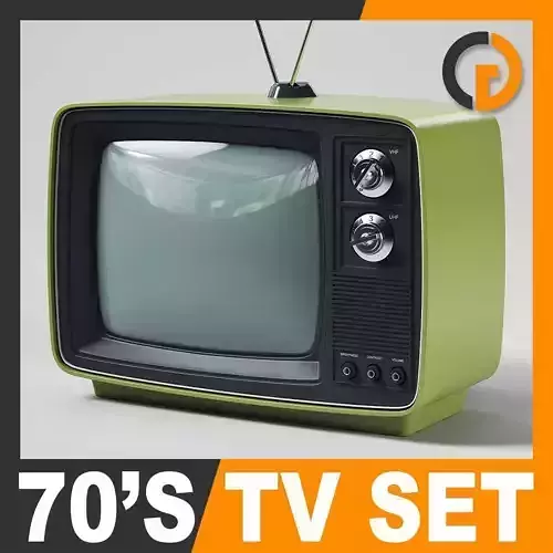 Retro 70s Television Set 3D model