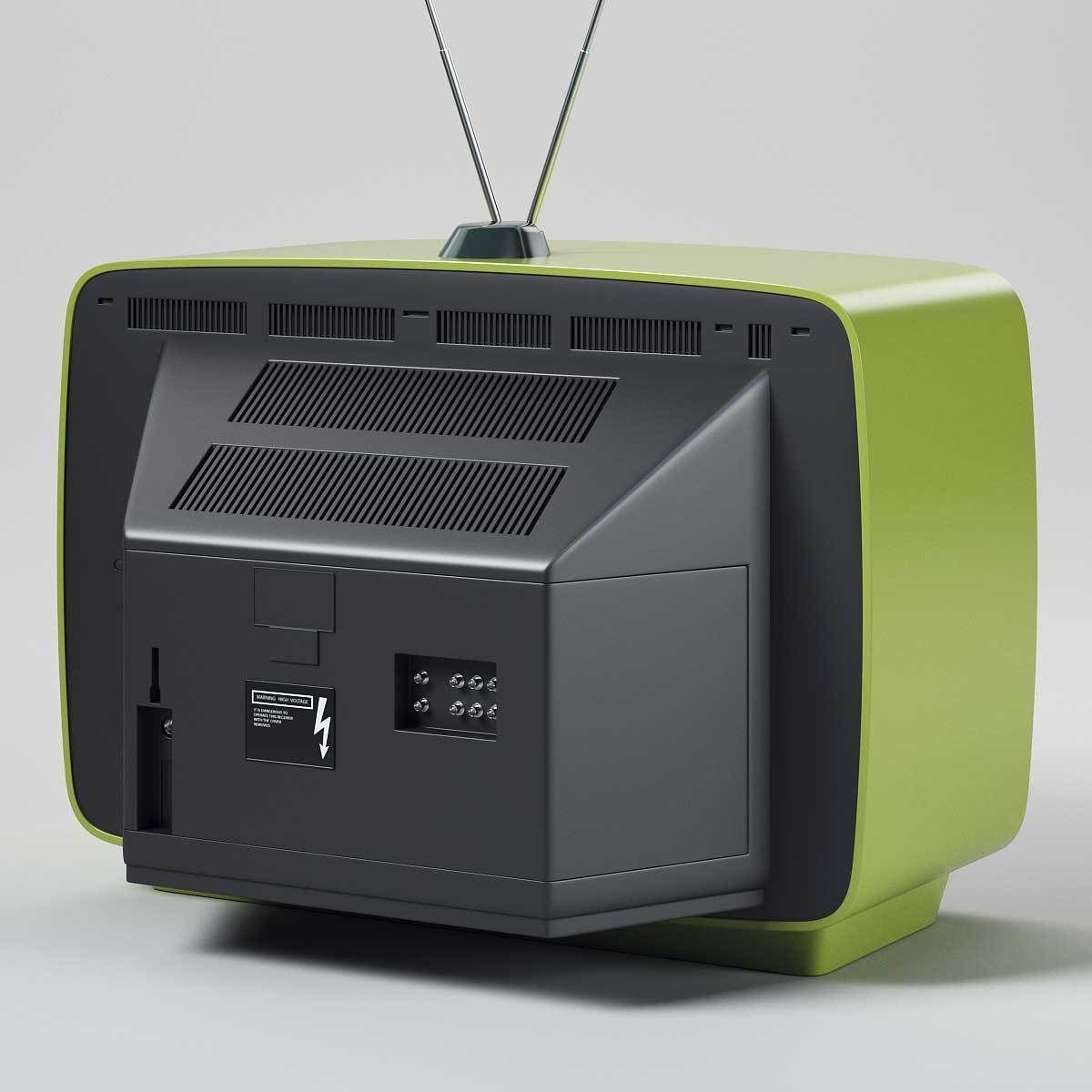 Retro 70s Television Set 3D model_2