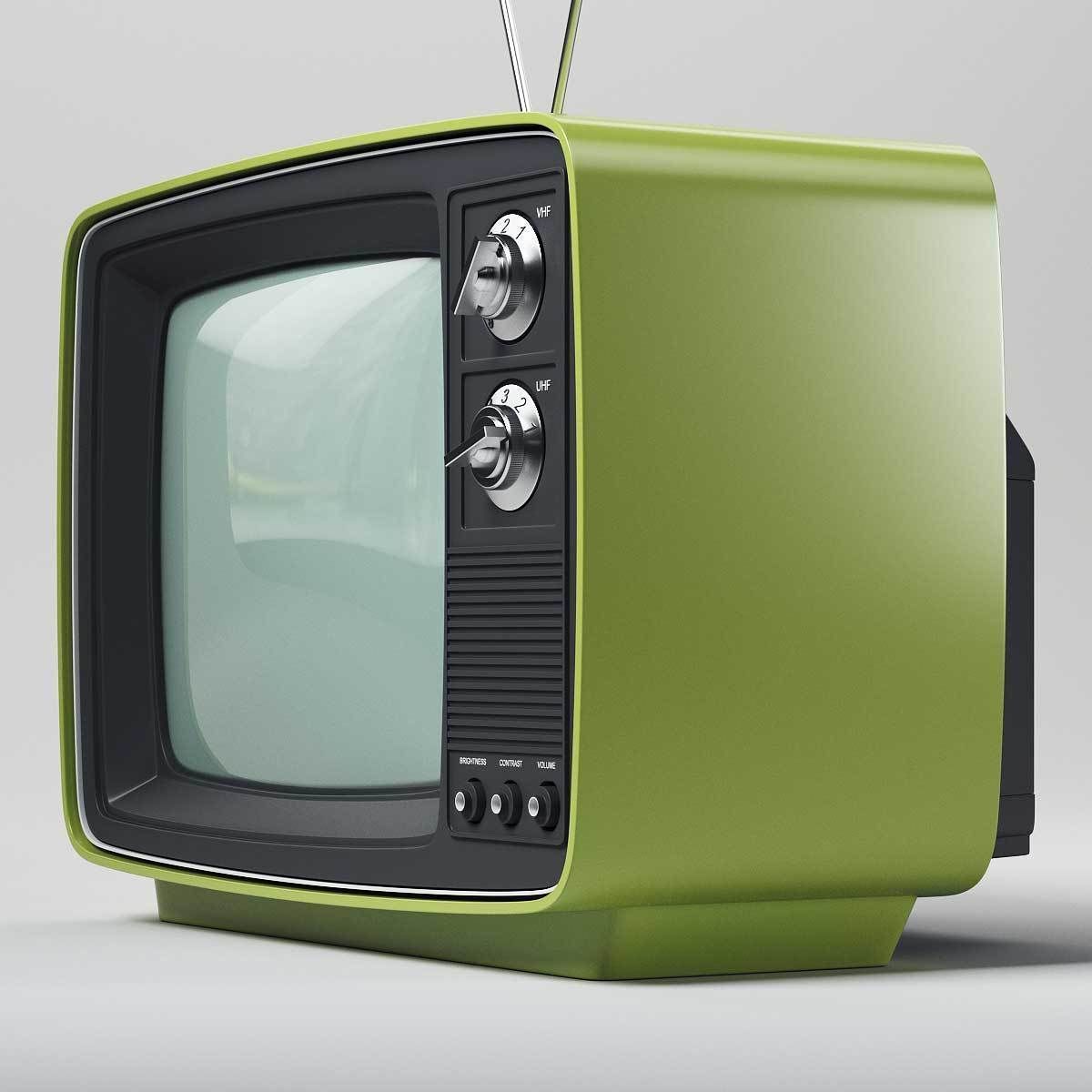 Retro 70s Television Set 3D model_5
