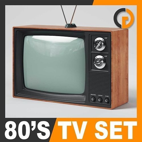 Retro 80s Television Set 3D model