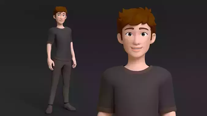 Max Cartoon Character Low-poly 3D model