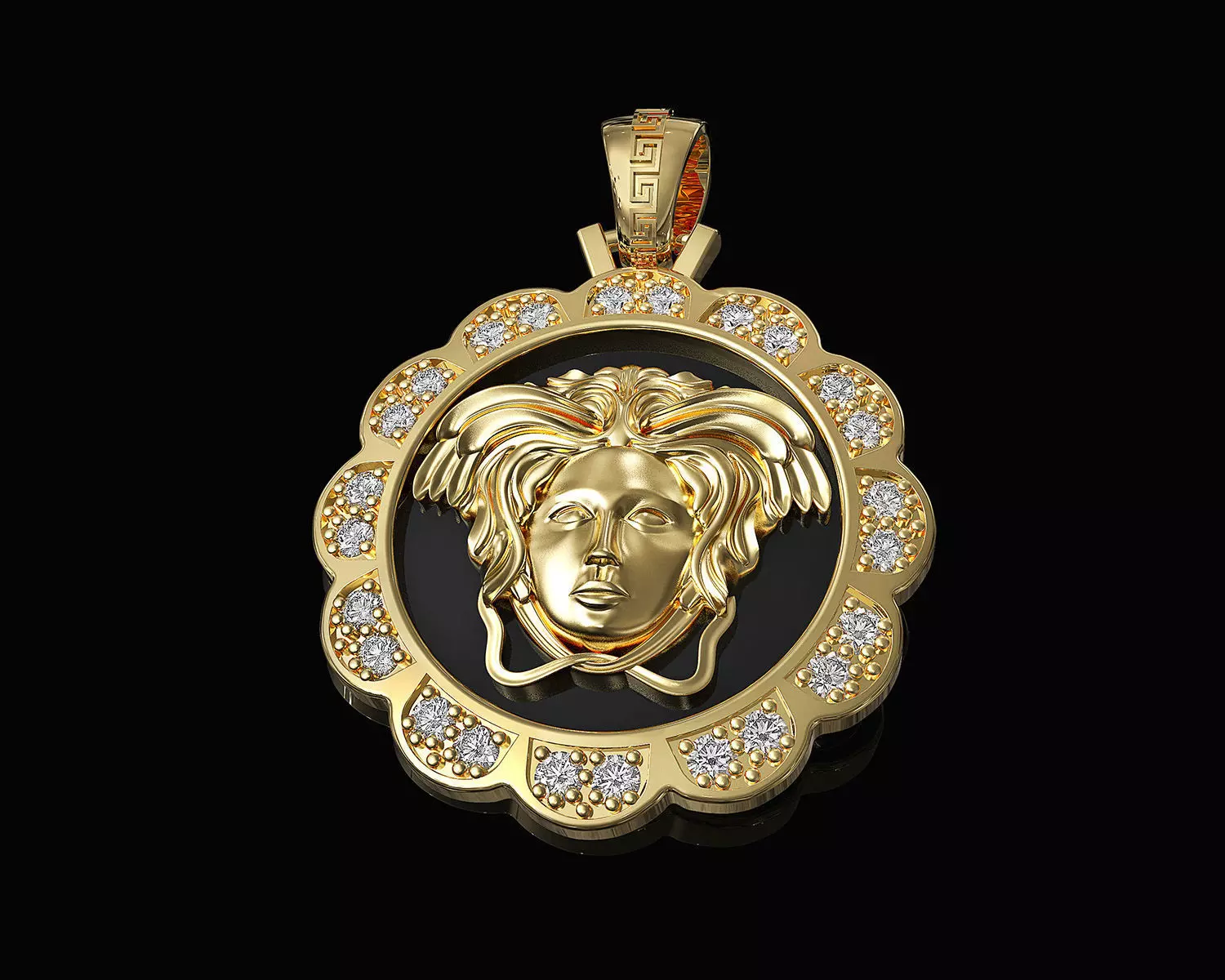 Medusa in Rose pendant 3D print model_0
