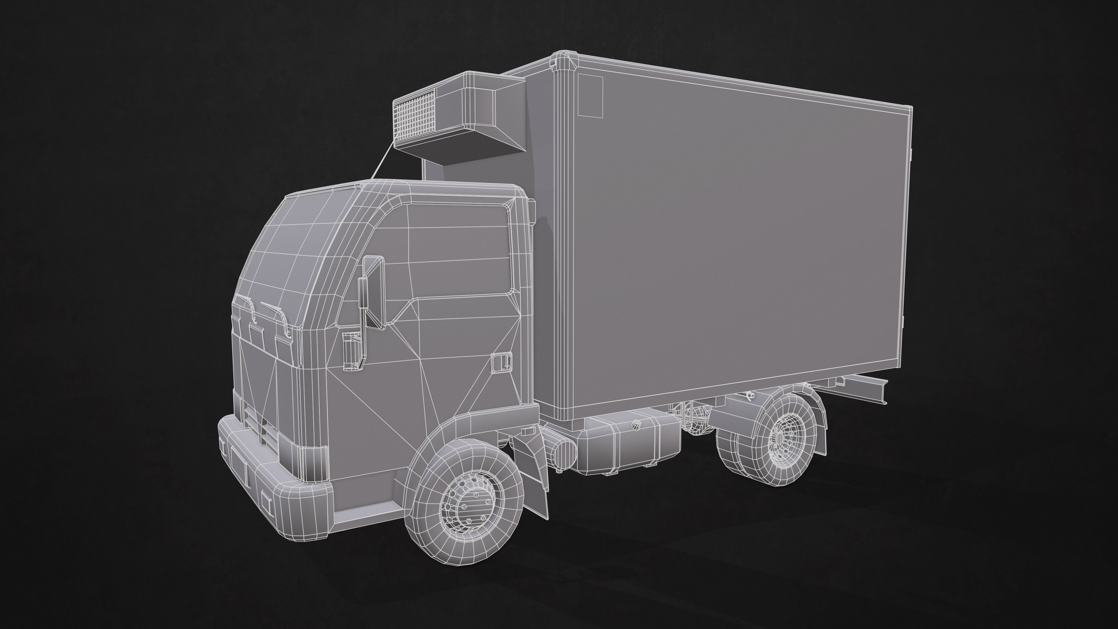 Light Truck Refrigerated Low-poly 3D model_12