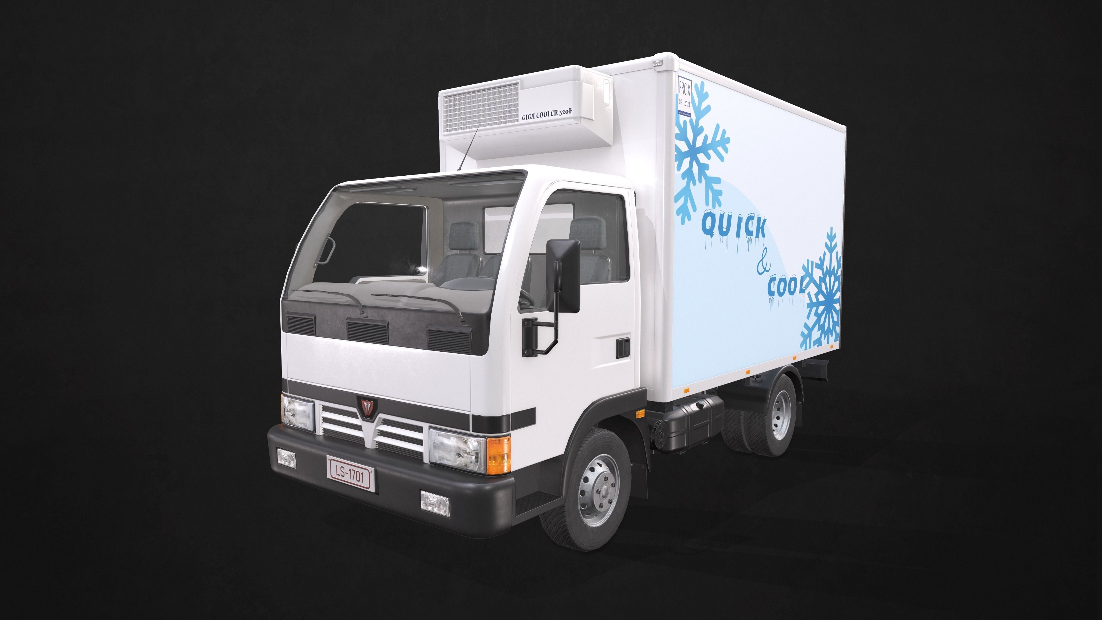 Light Truck Refrigerated Low-poly 3D model_8