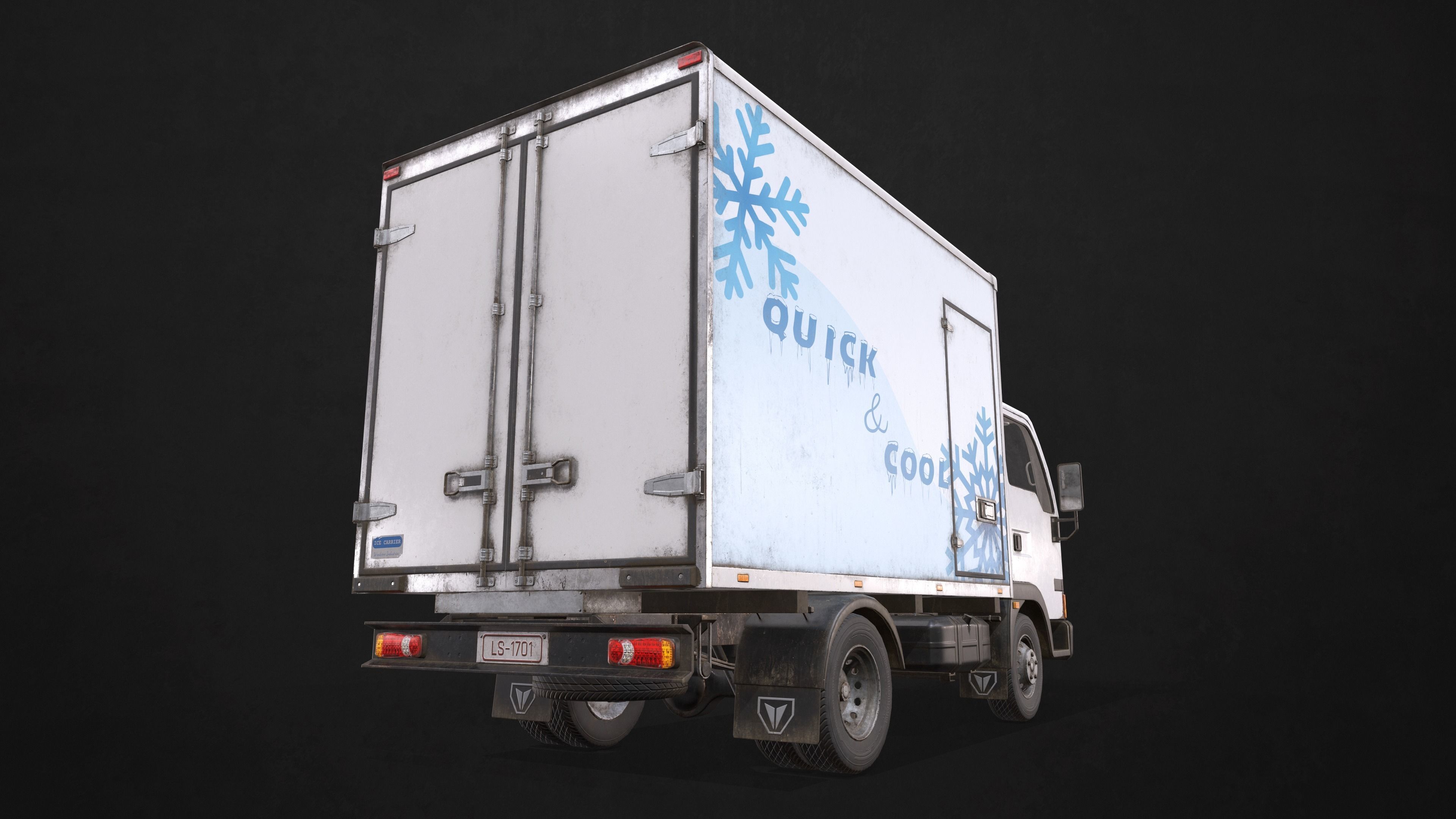 Light Truck Refrigerated Low-poly 3D model_3