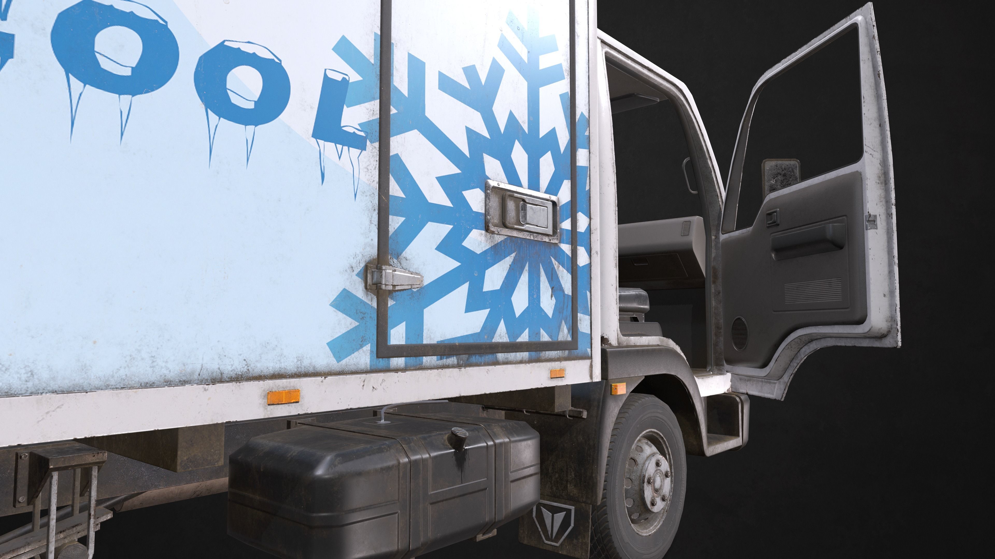 Light Truck Refrigerated Low-poly 3D model_5