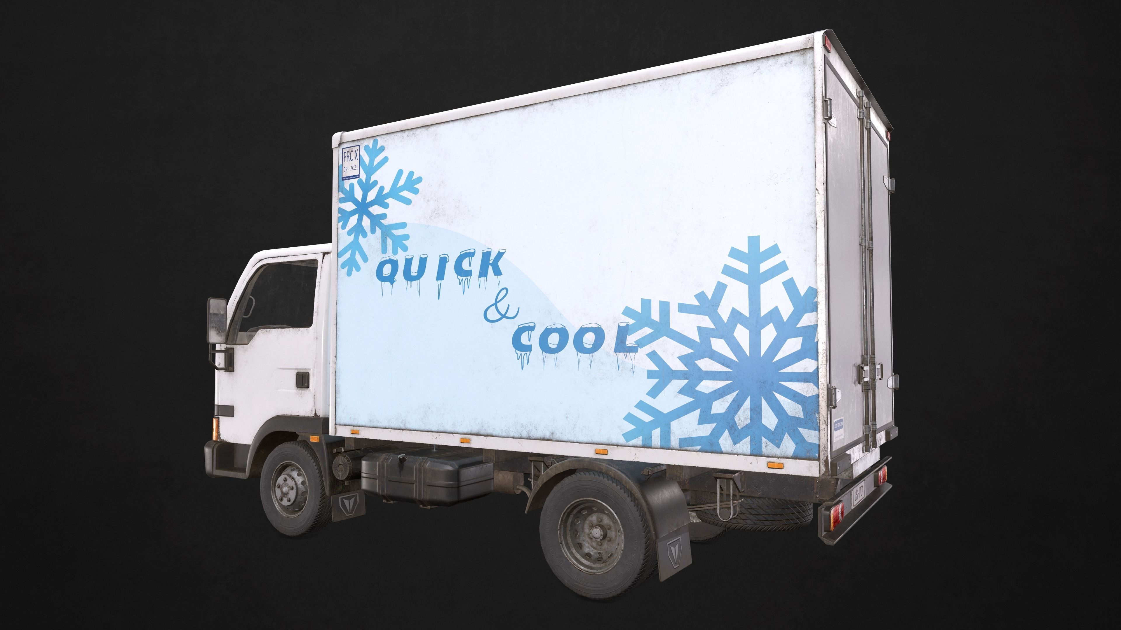 Light Truck Refrigerated Low-poly 3D model_2