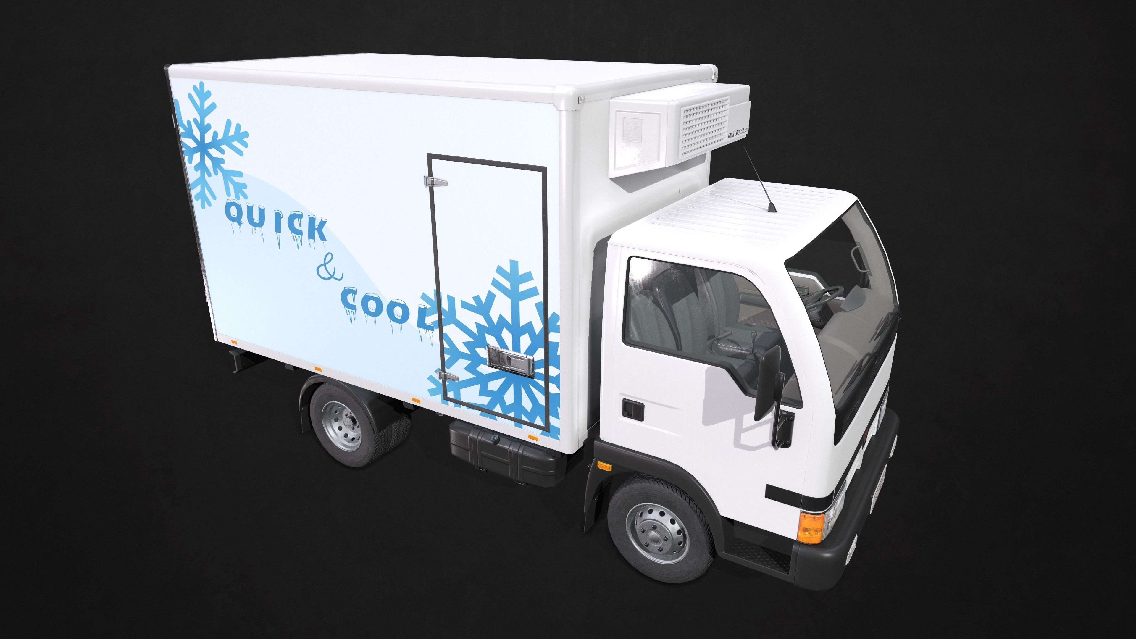 Light Truck Refrigerated Low-poly 3D model_11