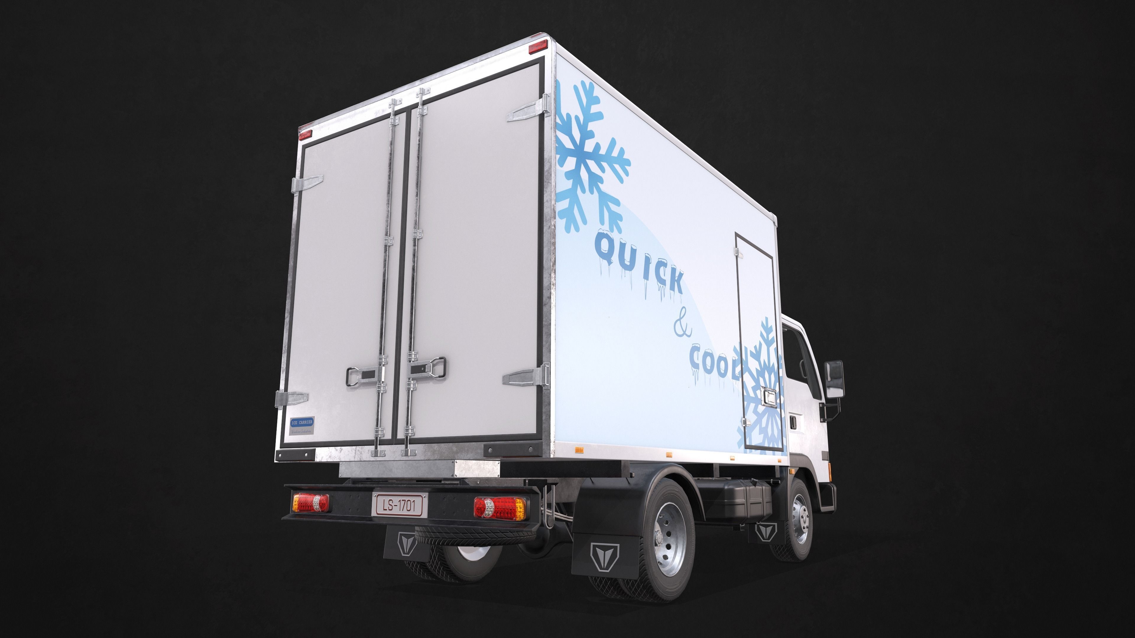 Light Truck Refrigerated Low-poly 3D model_10