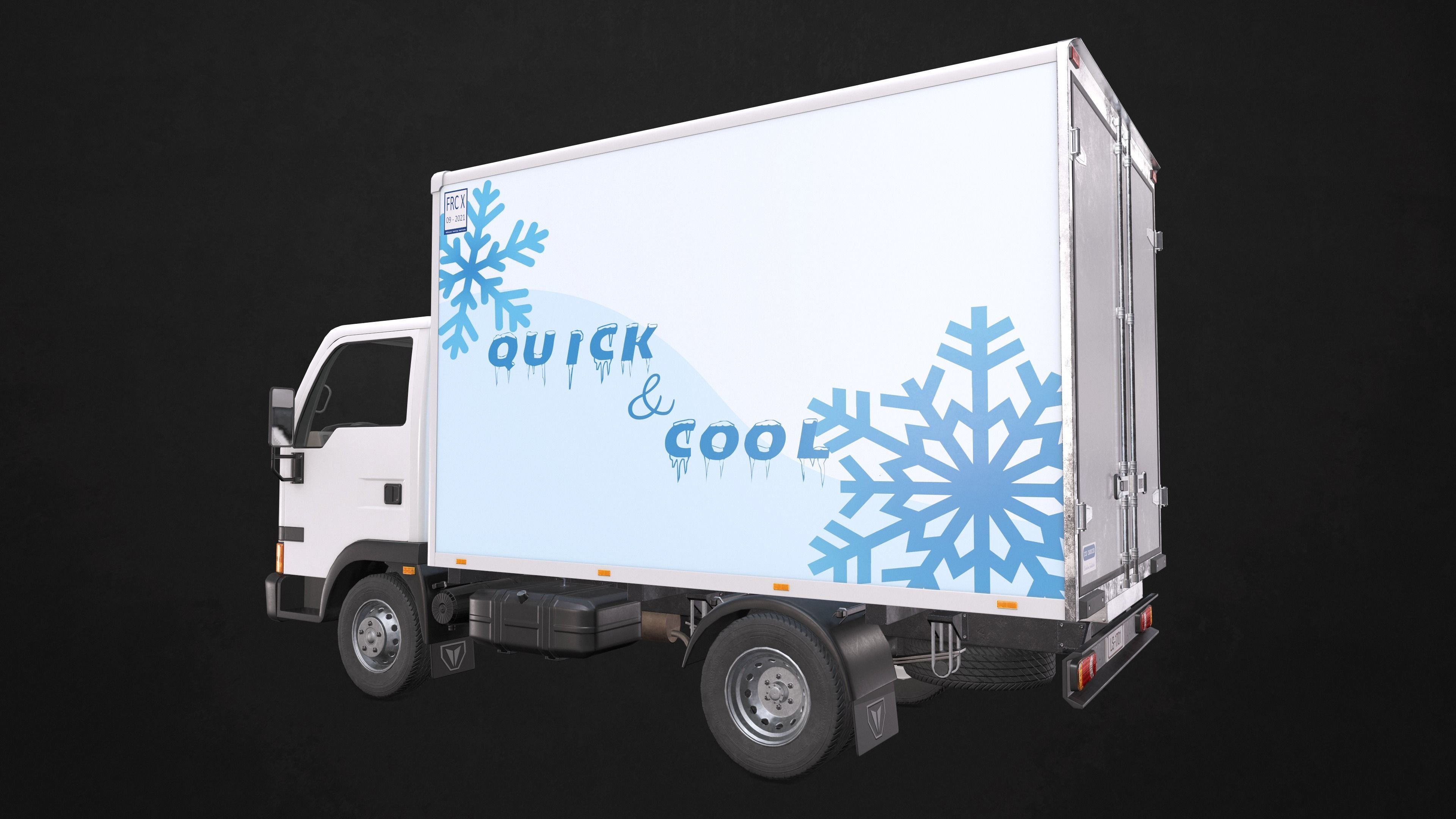 Light Truck Refrigerated Low-poly 3D model_9