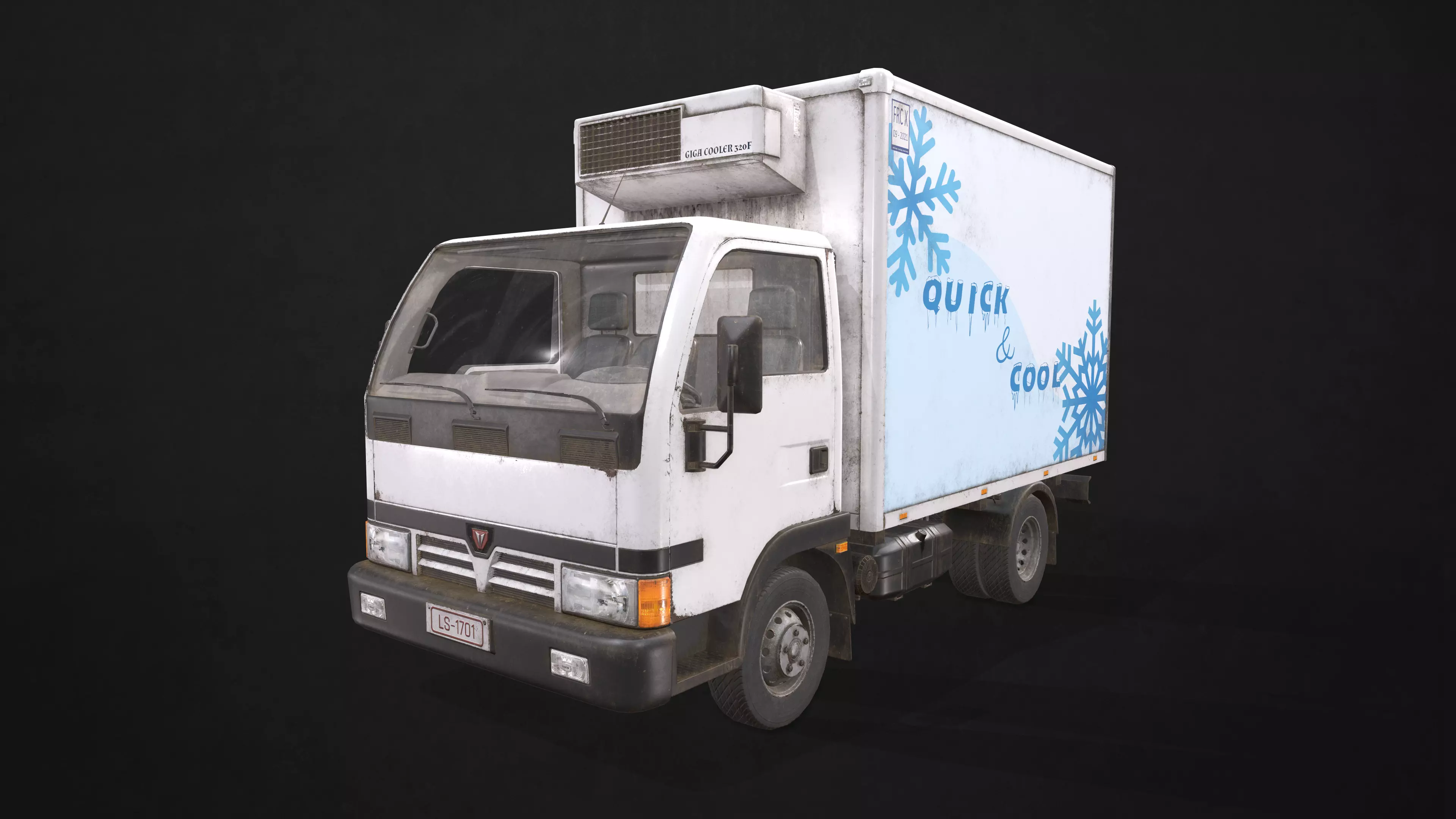 Light Truck Refrigerated Low-poly 3D model_0