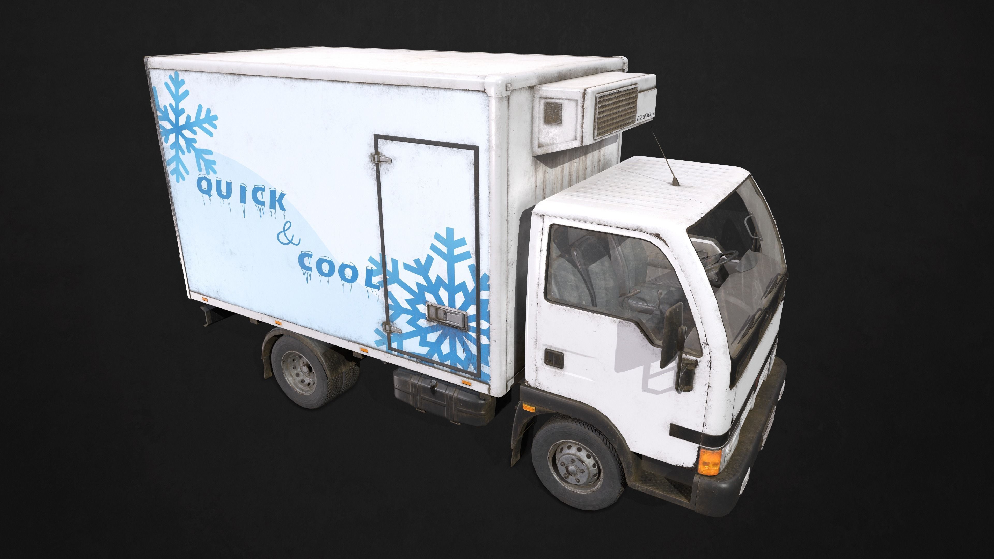 Light Truck Refrigerated Low-poly 3D model_4