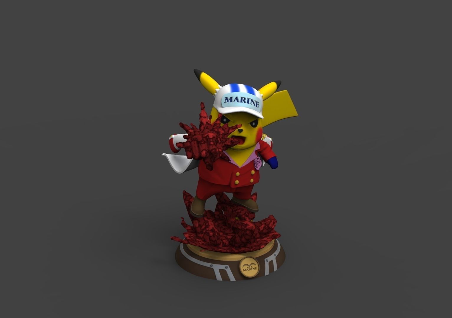 PIKACHU AS ONE PIECE ADMIRALS 3D print model_2