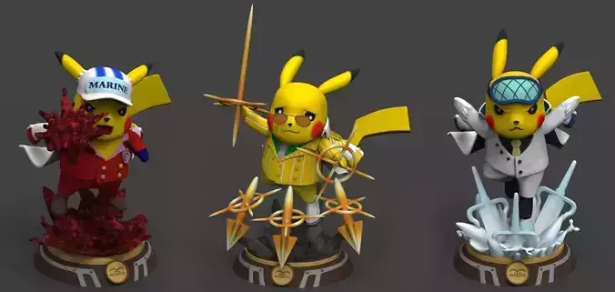 PIKACHU AS ONE PIECE ADMIRALS