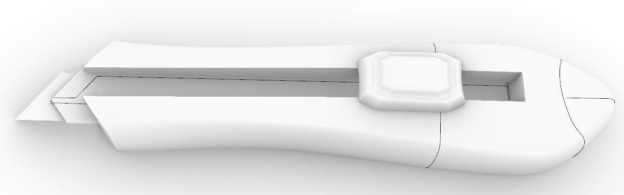 Utility knife 3D model_2