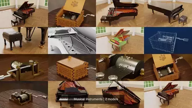 Musical Instruments 3D Model Collection