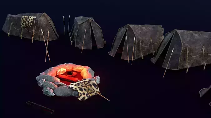 Prehistoric village 3D model